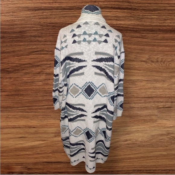 Coldwater Creek Taos Trails Southwestern Oatmeal Duster Knit Cardigan 1X VGUC - Picture 6 of 16